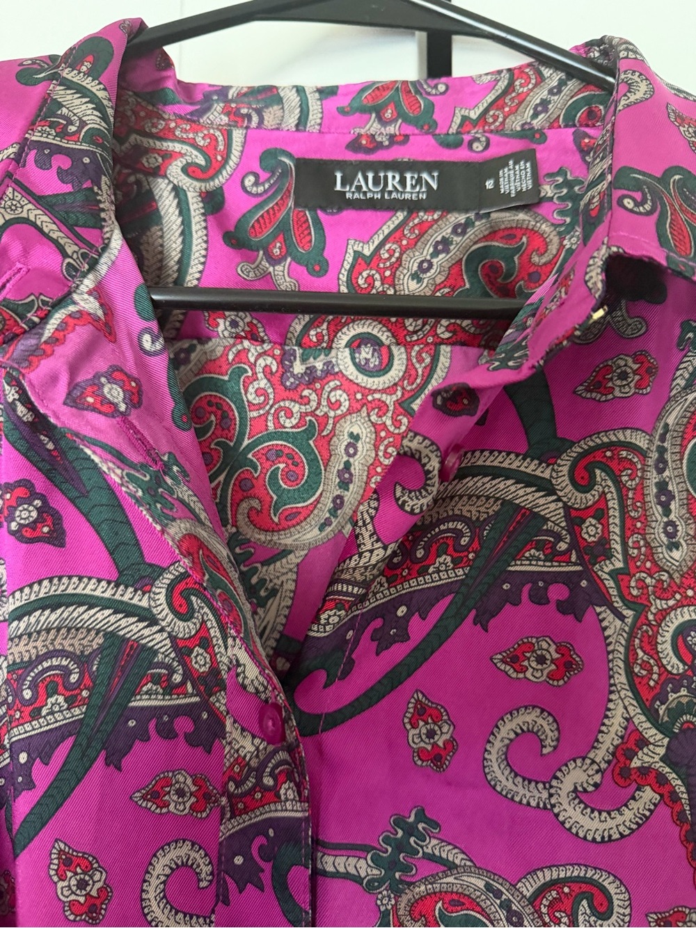 Ralph Lauren Pink Paisley Button-Up Dress